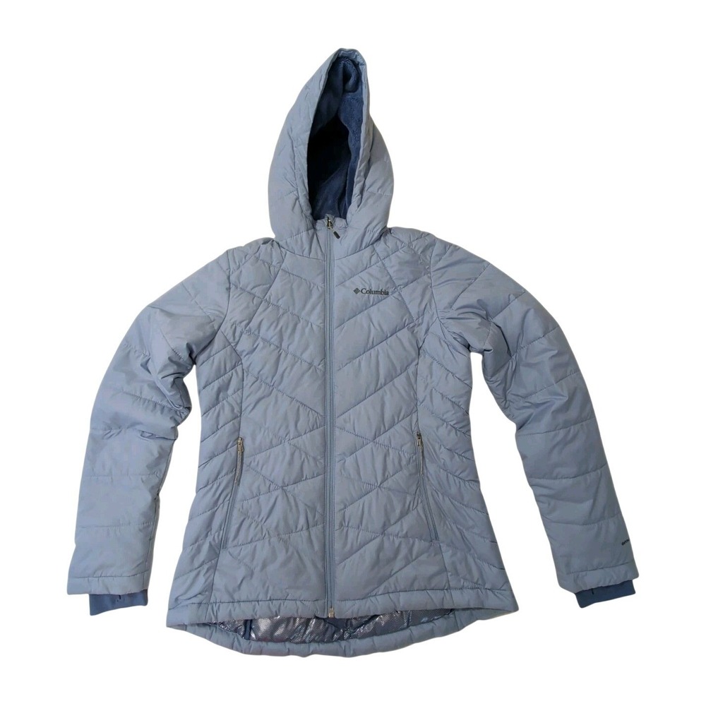 Columbia Heavenly Hooded Jacket Womens M Purple Omni Heat Outdoor Winter Hood